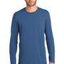 District Mens Perfect Weight Long Sleeve Crewneck T-Shirt - Maritime Blue - Closeout