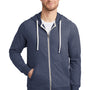 District Mens Perfect French Terry Full Zip Hooded Sweatshirt Hoodie w/ Pockets - New Navy Blue - Closeout