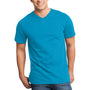 District Mens Very Important Short Sleeve V-Neck T-Shirt - Light Turquoise Blue - Closeout