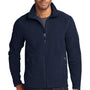 Eddie Bauer Mens Pill Resistant Microfleece Full Zip Jacket - Navy Blue