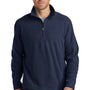 Eddie Bauer Mens Pill Resistant Microfleece 1/4 Zip Sweatshirt - Navy Blue