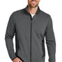 Eddie Bauer Mens Full Zip Fleece Jacket - Heather Dark Charcoal Grey