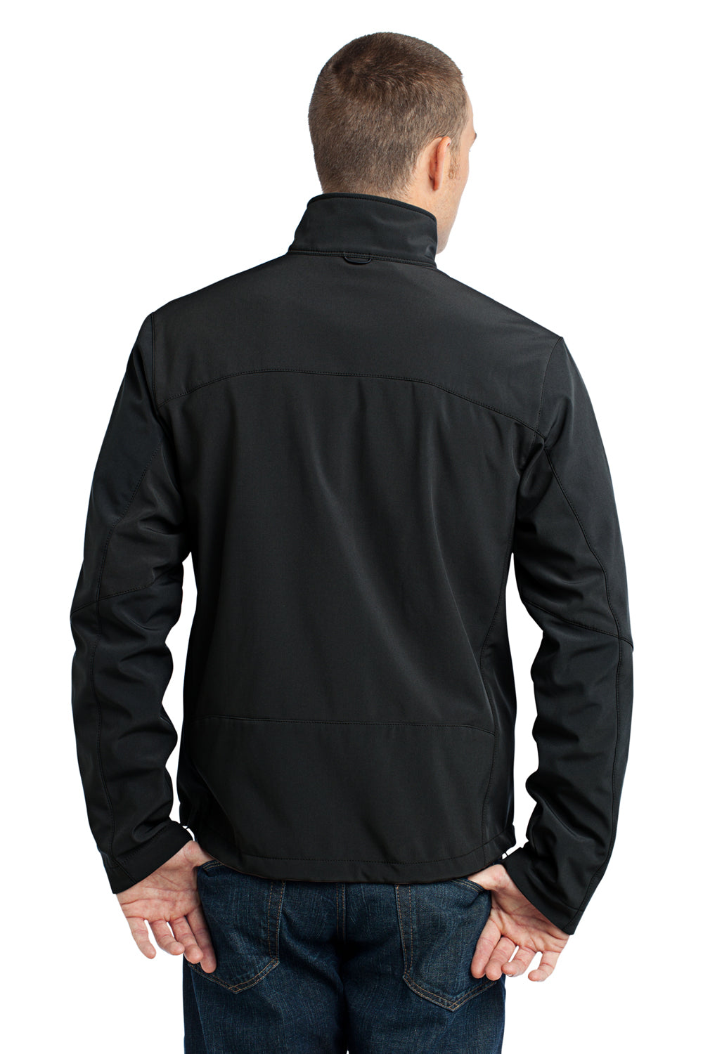 Eddie Bauer EB530 Mens Water Resistant Full Zip Jacket Black Model Back