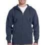 Econscious Mens Full Zip Hooded Sweatshirt Hoodie w/ Pockets - Pacific Blue