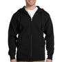 Econscious Mens Full Zip Hooded Sweatshirt Hoodie w/ Pockets - Black
