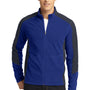 Port Authority Mens Full Zip Microfleece Jacket - Patriot Blue/Battleship Grey - Closeout