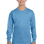 Gildan Youth Long Sleeve Crewneck T-Shirt - Carolina Blue