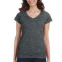 Gildan Womens Softstyle Short Sleeve V-Neck T-Shirt - Heather Dark Grey