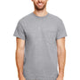 Gildan Mens DryBlend Moisture Wicking Short Sleeve Crewneck T-Shirt w/ Pocket - Heather Graphite Grey