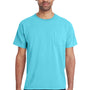ComfortWash By Hanes Mens Short Sleeve Crewneck T-Shirt w/ Pocket - Freshwater Blue