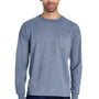 ComfortWash By Hanes Mens Long Sleeve Crewneck T-Shirt w/ Pocket - Saltwater Blue
