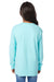 ComfortWash By Hanes GDH275 Youth Garment Dyed Long Sleeve Crewneck T-Shirt Mint Model Back