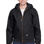Berne Mens Heritage Duck Water Resistant Full Zip Hooded Jacket - Black