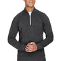 J America Mens Fleece 1/4 Zip Sweatshirt w/ Pockets - Black