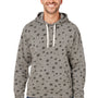 J America Mens Fleece Hooded Sweatshirt Hoodie w/ Pouch Pocket - Smoke Grey Stars - Closeout
