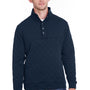 J America Mens Quilted 1/4 Snap Down Sweatshirt - Navy Blue