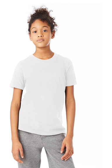 Alternative K1070 Youth Go To Short Sleeve Crewneck T-Shirt White Model Front