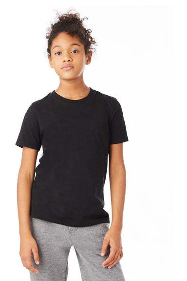 Alternative K1070 Youth Go To Short Sleeve Crewneck T-Shirt Black Model Front