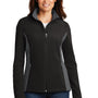 Port Authority Womens Full Zip Fleece Jacket - Black/Battleship Grey - Closeout