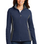 Port Authority Womens Full Zip Fleece Jacket - True Navy Blue/Battleship Grey - Closeout