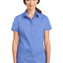 Port Authority Womens SuperPro Wrinkle Resistant Short Sleeve Button Down Shirt - Ultramarine Blue - Closeout