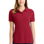 Port & Company Womens Stain Resistant Short Sleeve Polo Shirt - Red - Closeout