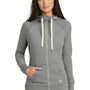 New Era Womens Sueded Full Zip Hooded Sweatshirt Hoodie w/ Pockets - Heather Shadow Grey