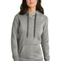 New Era Womens Sueded French Terry Hooded Sweatshirt Hoodie w/ Pouch Pocket - Light Graphite Grey Twist