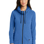 New Era Womens Fleece Full Zip Hooded Sweatshirt Hoodie w/ Pockets - Heather Royal Blue