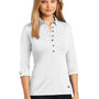 Ogio Womens Gauge Moisture Wicking 3/4 Sleeve Polo Shirt - White
