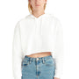 Lane Seven Womens Cropped Fleece Hooded Sweatshirt Hoodie - White