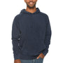 Lane Seven Mens Vintage Raglan Hooded Sweatshirt Hoodie w/ Pouch Pocket - Vintage Denim Blue