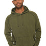 Lane Seven Mens Vintage Raglan Hooded Sweatshirt Hoodie w/ Pouch Pocket - Vintage Olive Green