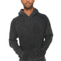 Lane Seven Mens Vintage Raglan Hooded Sweatshirt Hoodie w/ Pouch Pocket - Vintage Black