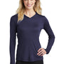 Sport-Tek Womens Competitor Moisture Wicking Long Sleeve Hooded T-Shirt Hoodie - True Navy Blue - Closeout