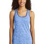 Sport-Tek Womens Electric Heather Moisture Wicking Tank Top - True Royal Blue Electric/True Royal Blue - Closeout