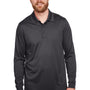Harriton Mens Advantage Performance Moisture Wicking Long Sleeve Polo Shirt - Dark Charcoal Grey