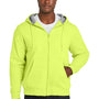 Harriton Mens Climabloc Water Resistant Full Zip Hooded Sweatshirt Hoodie w/ Pockets - Safety Yellow