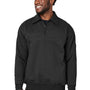 Harriton Mens Climabloc Water Resistant 1/4 Zip Sweatshirt w/ Pocket - Black
