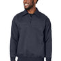 Harriton Mens Climabloc Water Resistant 1/4 Zip Sweatshirt w/ Pocket - Dark Navy Blue
