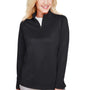Harriton Womens Advantage Performance Moisture Wicking 1/4 Zip Sweatshirt - Black
