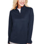 Harriton Womens Advantage Performance Moisture Wicking 1/4 Zip Sweatshirt - Dark Navy Blue
