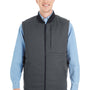 Harriton Mens Dockside Reversible Water Resistant Full Zip Vest - Black/Dark Charcoal Grey - Closeout