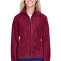 Harriton Womens Pill Resistant Fleece Full Zip Jacket - Wine