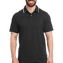 Nautica Mens Desk Short Sleeve Polo Shirt - Black/White
