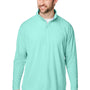 Nautica Mens Saltwater UPF 40+ 1/4 Zip Sweatshirt - Cool Mint Green