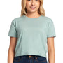 Next Level Womens Festival Cali Crop Short Sleeve Crewneck T-Shirt - Stonewashed Green - Closeout