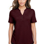 North End Womens Jaq Performance Moisture Wicking Short Sleeve Polo Shirt - Burgundy