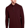 North End Mens Jaq Performance Moisture Wicking Long Sleeve Polo Shirt - Burgundy