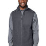 North End Mens Aura Sweater Fleece Full Zip Vest - Carbon Grey